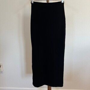 Exit of California Women's Size S Stretch Black Velvet Side Slit Maxi Skirt
